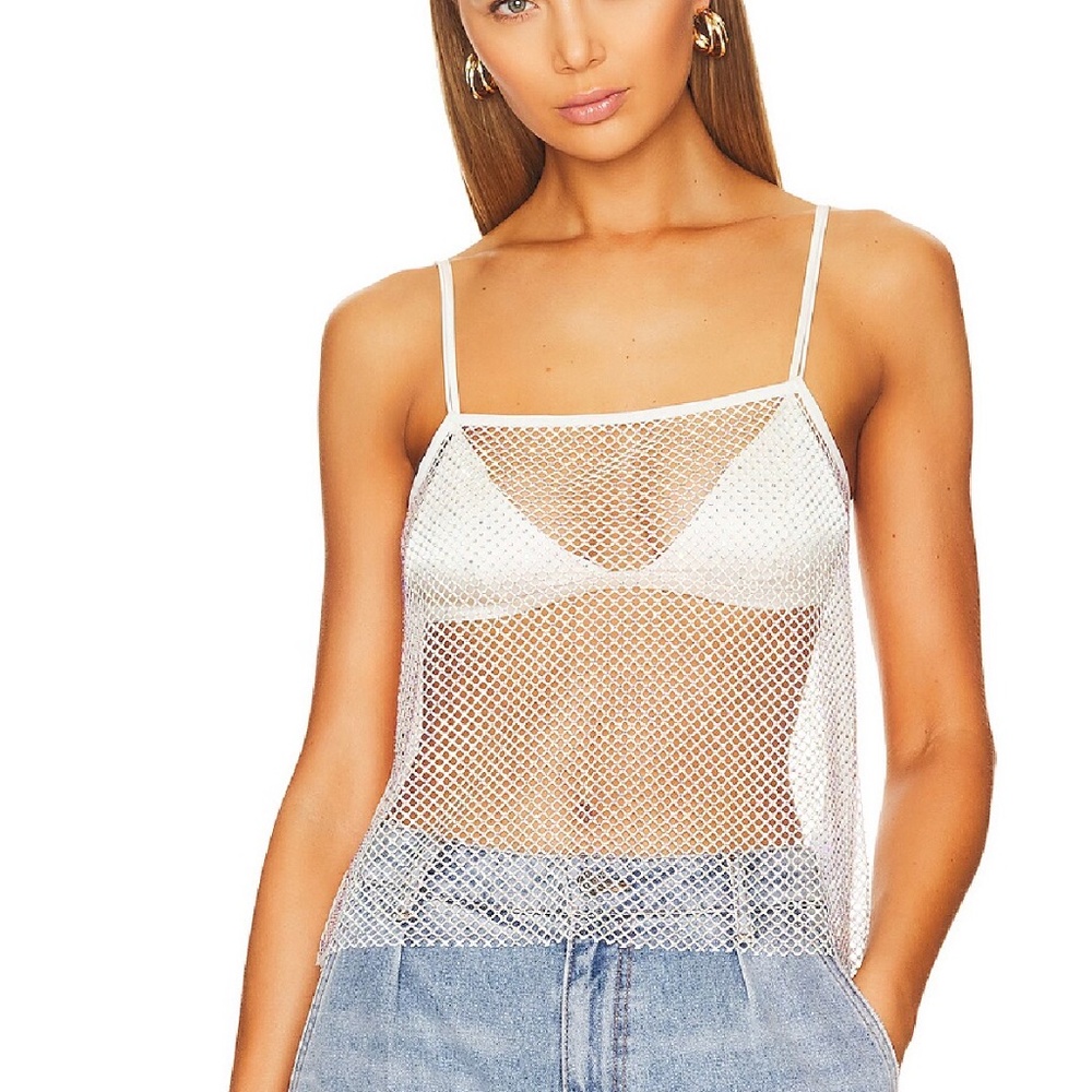 WeWoreWhat Crystal Mesh Cami